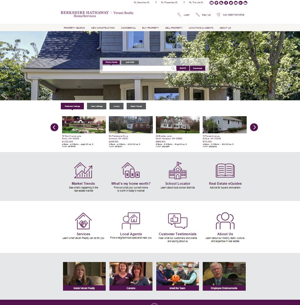 New verani.com homepage