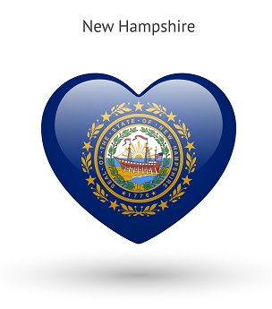 New Hampshire symbol in heart shape